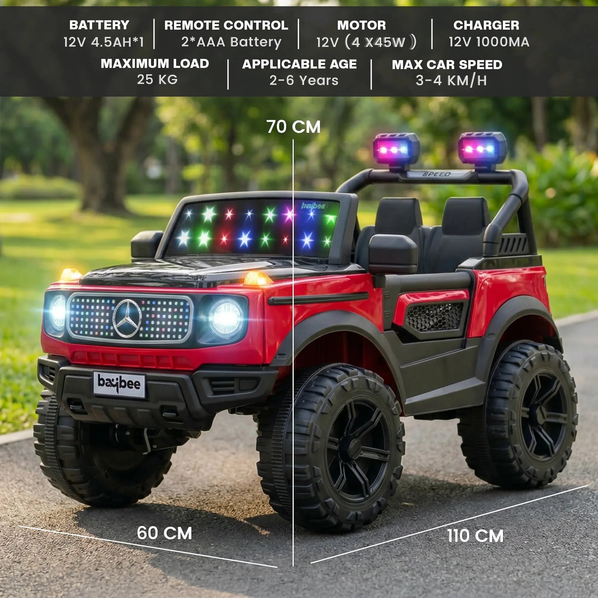 Baybee Benzie 4×4 Battery Operated Jeep for Kids, Ride on Toy Kid Car - Image 15
