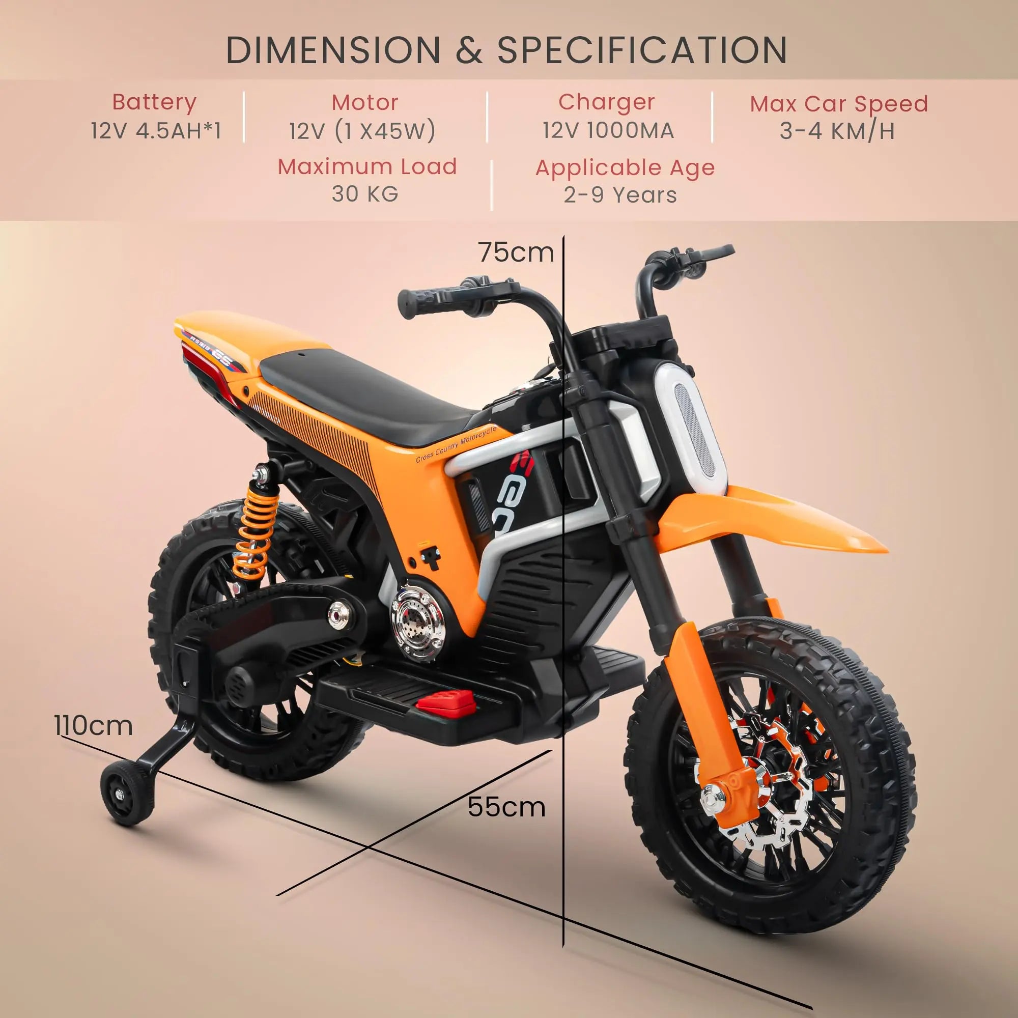 Baybee Motocross Electric Bike for Kids - Image 15