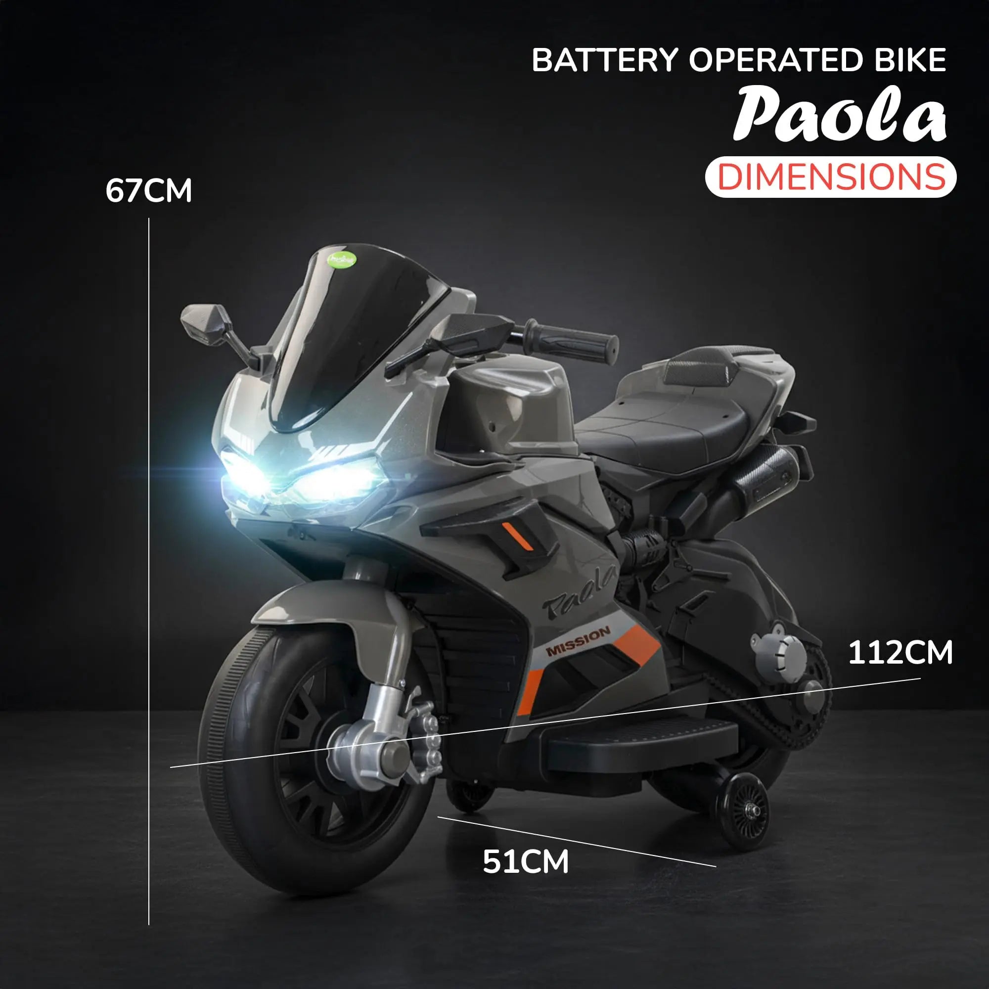 Baybee Paola Baby Battery Operated Bike for Kids with Hand Accelerator & Music - Image 15