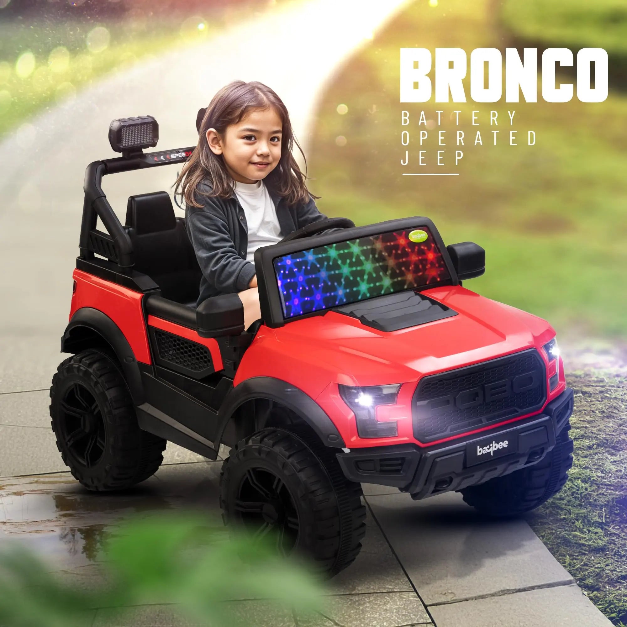 Baybee Bronco Battery Operated Jeep for Kids RGB Windshield Light & Music - Image 16