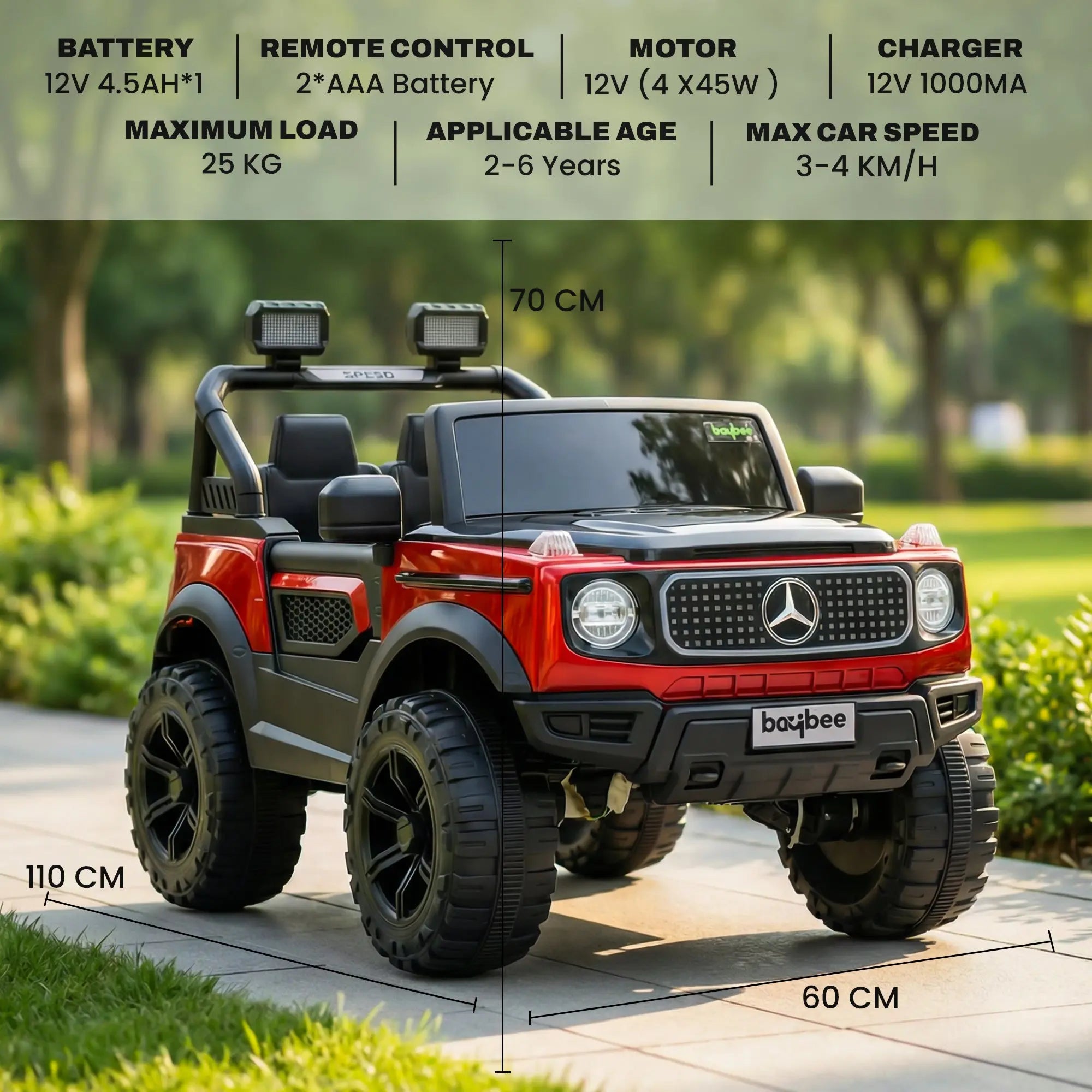 Baybee Benzie Pro 4×4 Battery Operated Jeep for Kids, Ride on Toy Kid Car - Image 16