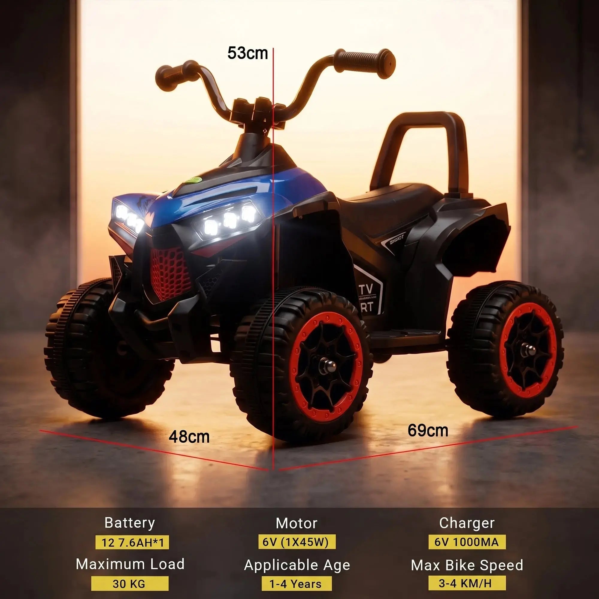Baybee Monster ATV Rechargeable Battery Operated Electric Kids Bike - Image 16