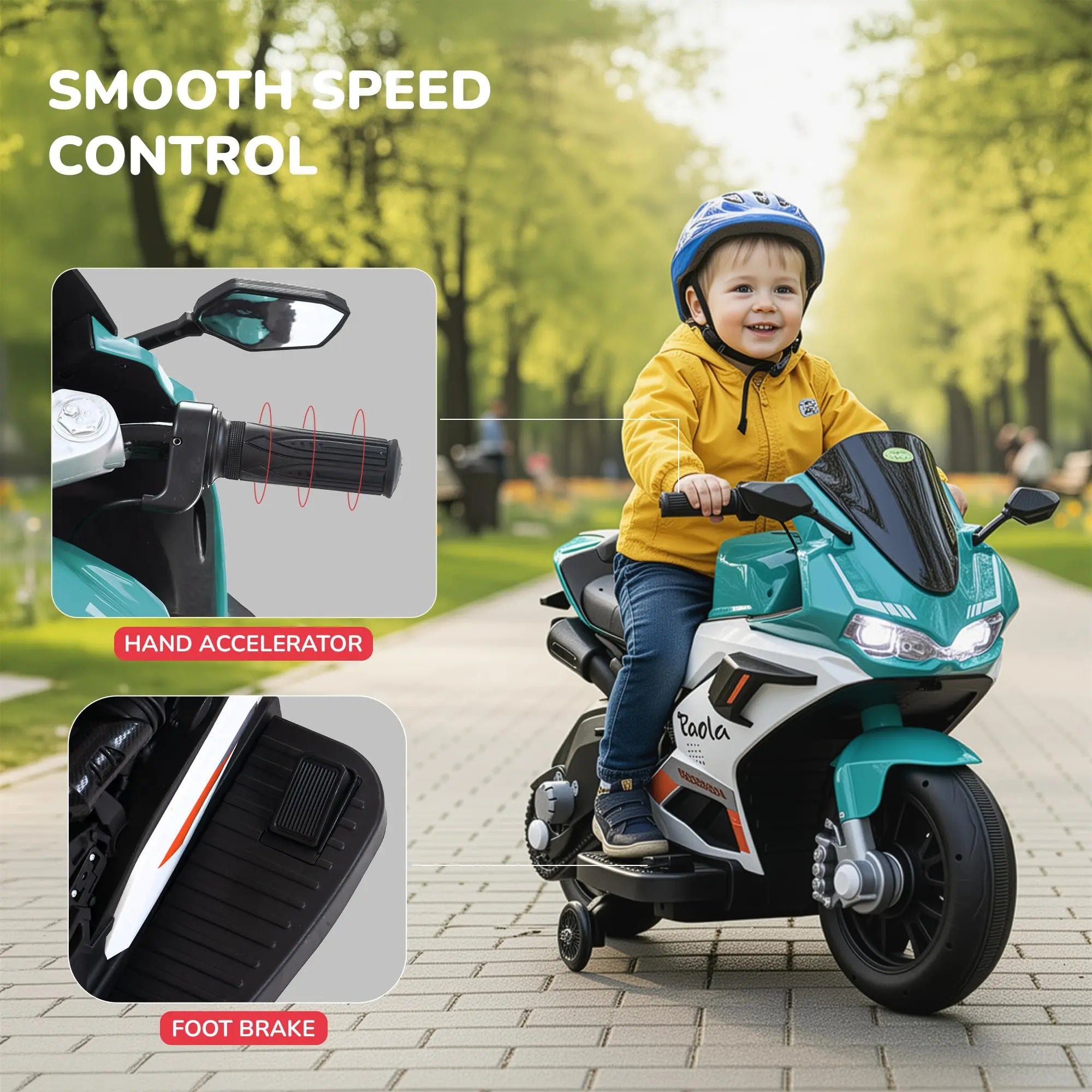 Baybee Paola Baby Battery Operated Bike for Kids with Hand Accelerator & Music - Image 20