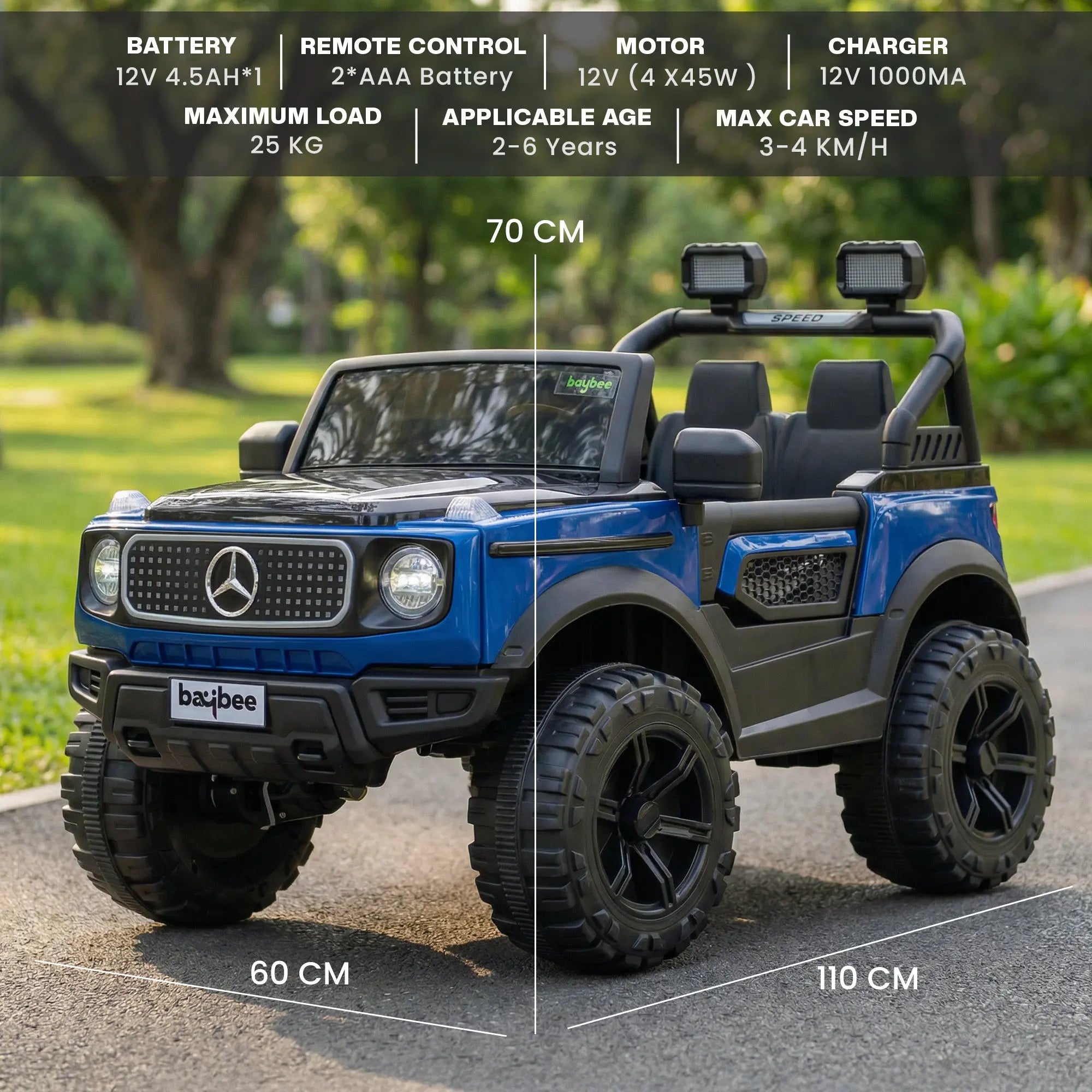 Baybee Benzie 4×4 Battery Operated Jeep for Kids, Ride on Toy Kid Car - Image 23