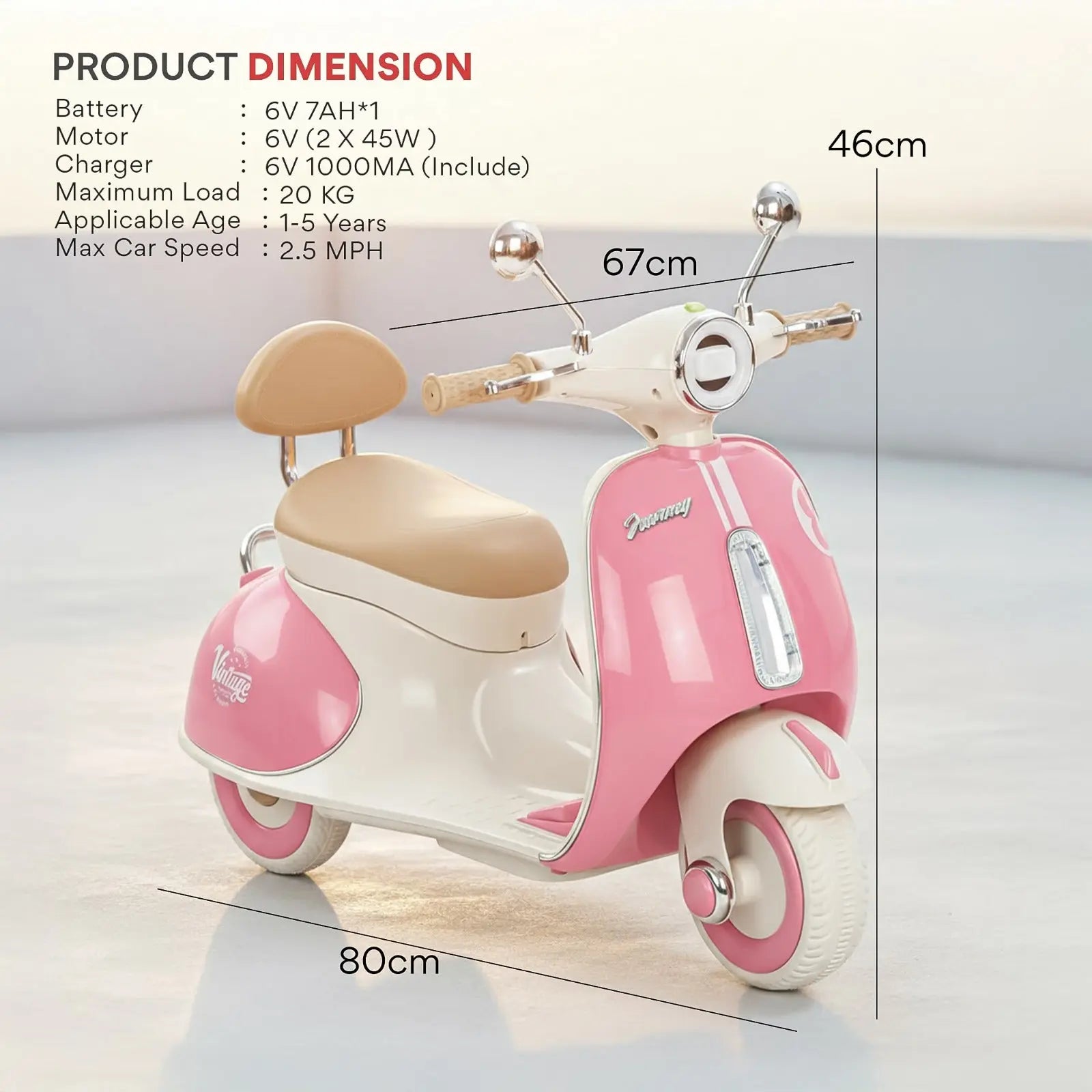 Baybee Vintage Battery Operated Bike for Kids - Image 23