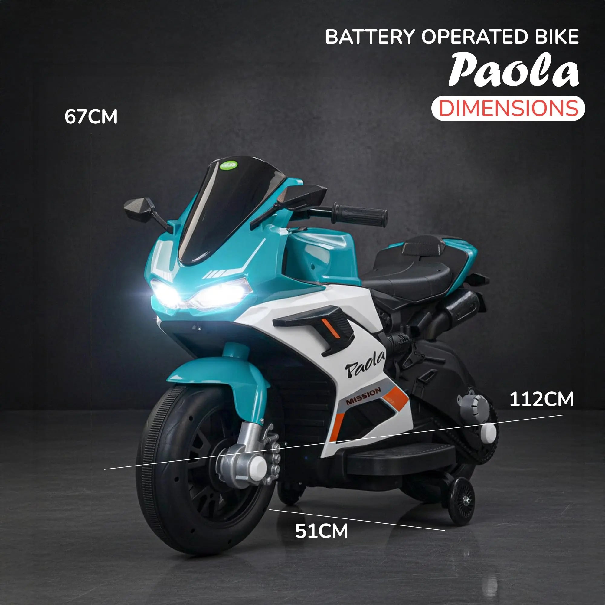 Baybee Paola Baby Battery Operated Bike for Kids with Hand Accelerator & Music - Image 23