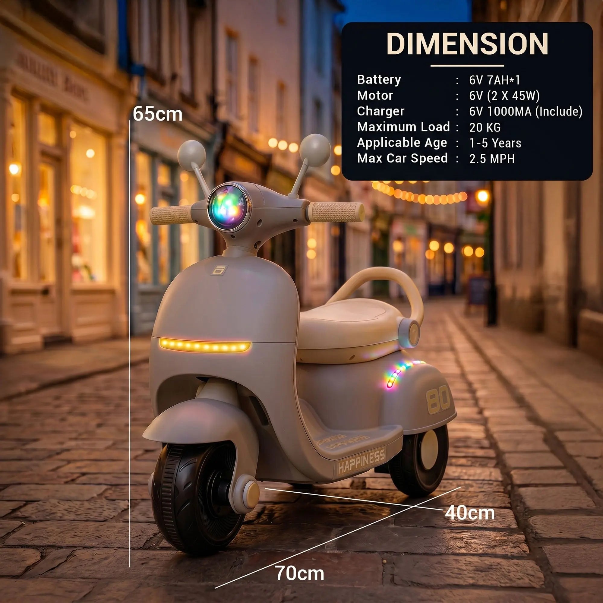 Baybee Elixo Baby Electric Scooter for Kids - Image 24