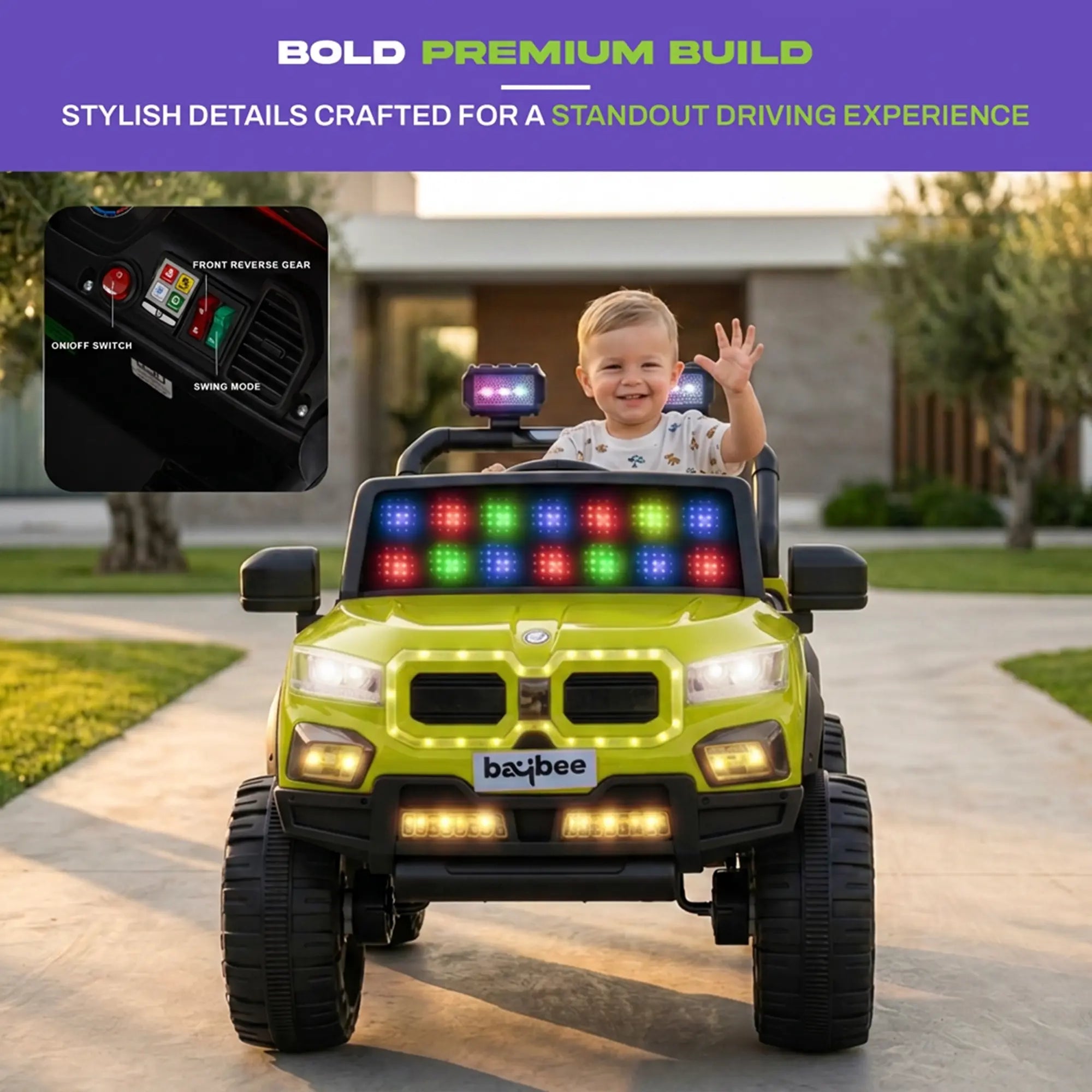 Baybee Bumpy 4×4 Battery Operated Jeep for Kids - Image 26
