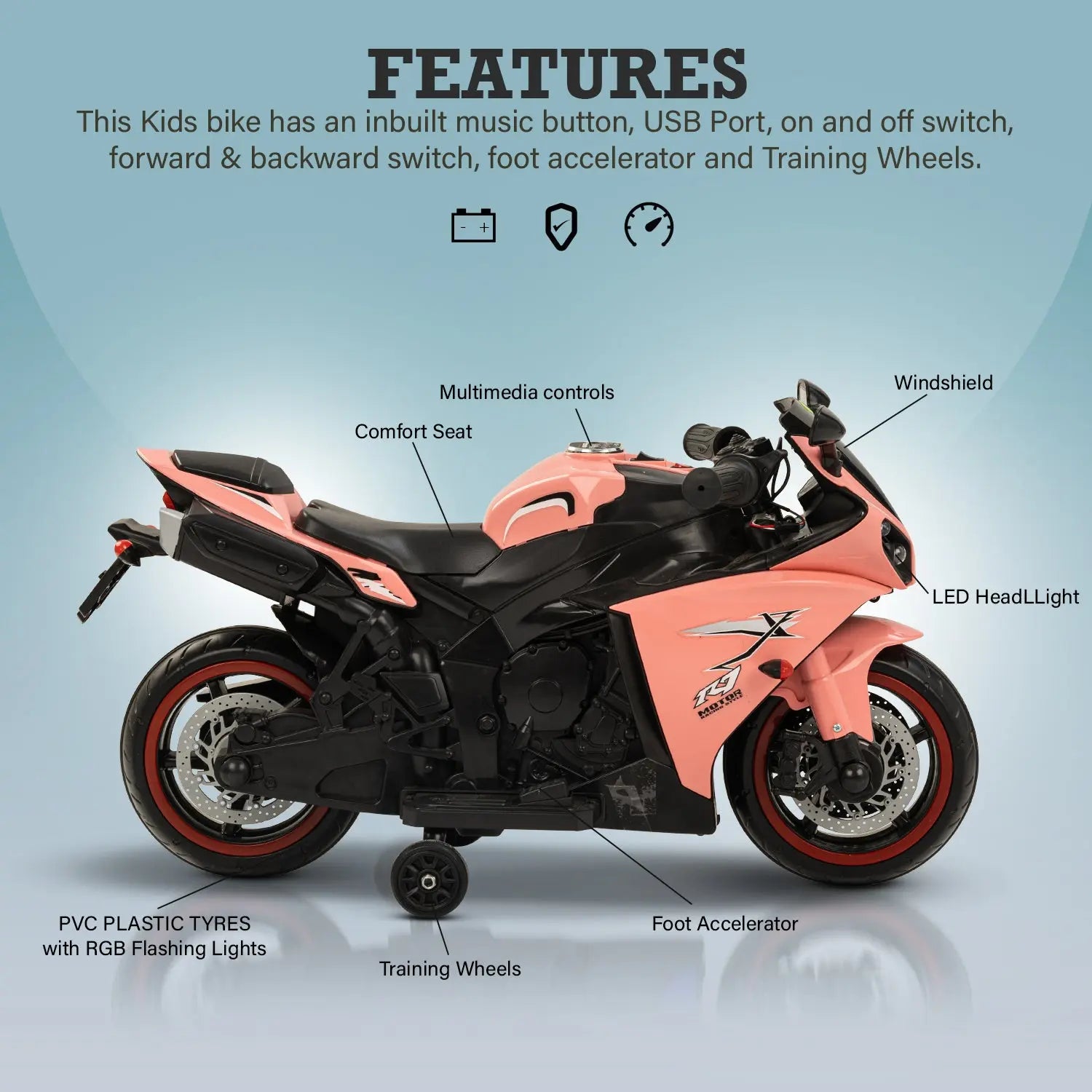 Baybee R7 Rechargeable Battery Operated Bike for Kids - Image 27
