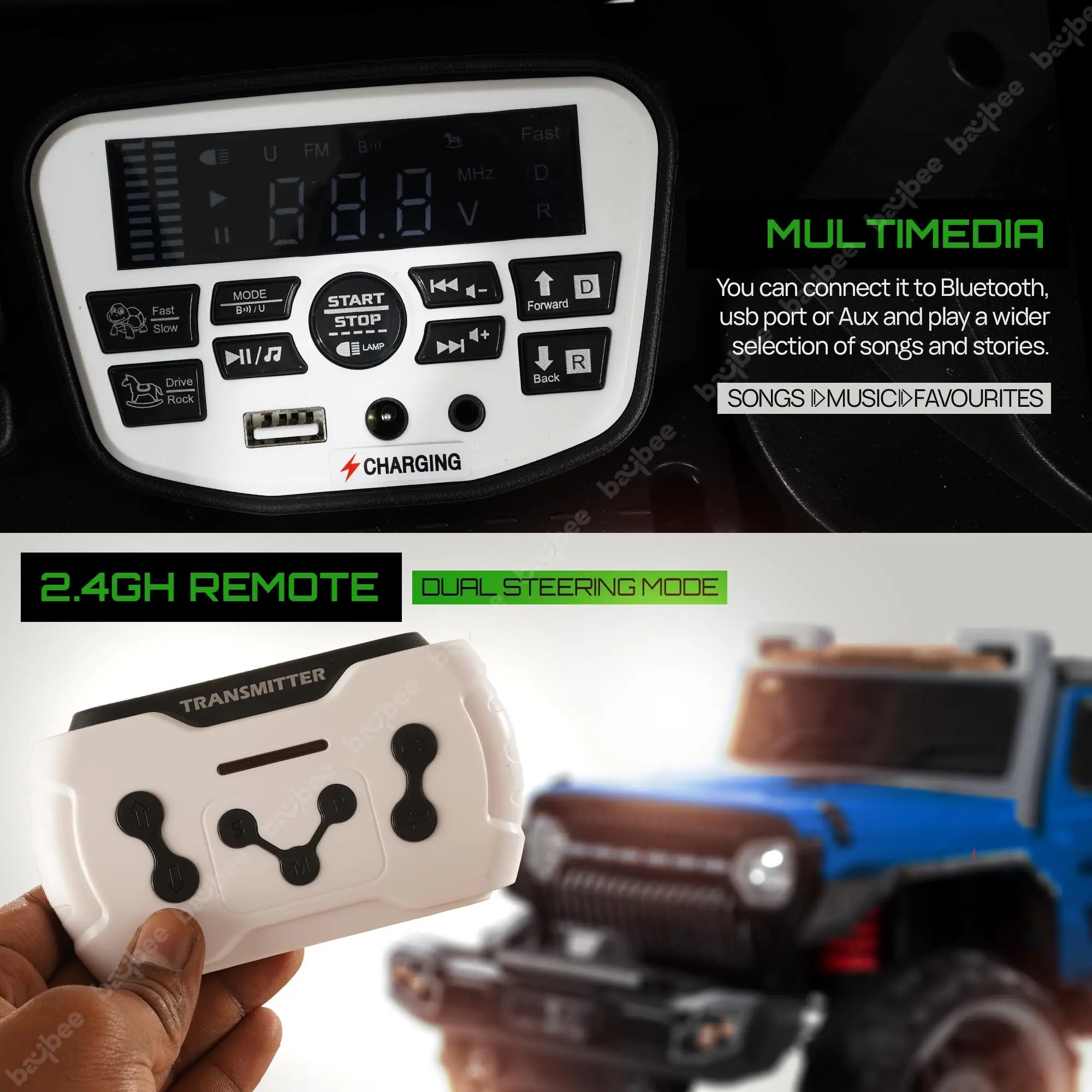 Baybee Hurricane Rechargeable Battery Operated Jeep for Kids - Image 28