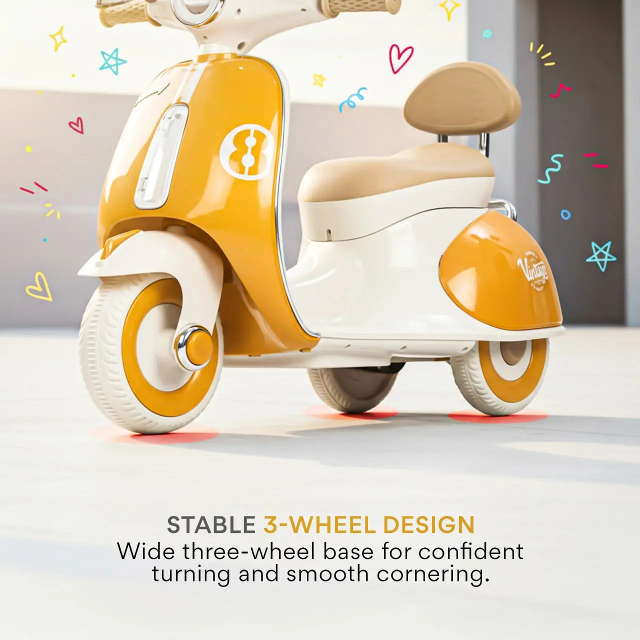 Baybee Vintage Battery Operated Bike for Kids - Image 29