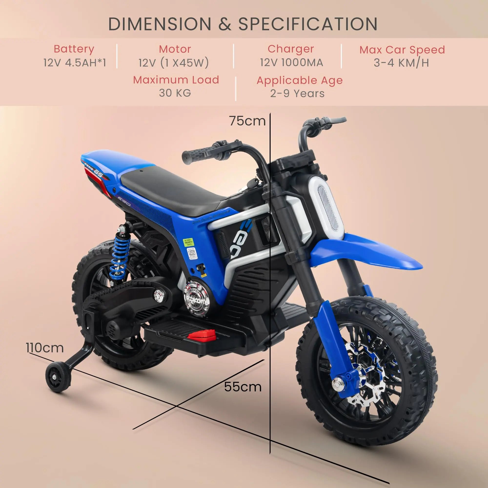 Baybee Motocross Electric Bike for Kids - Image 31