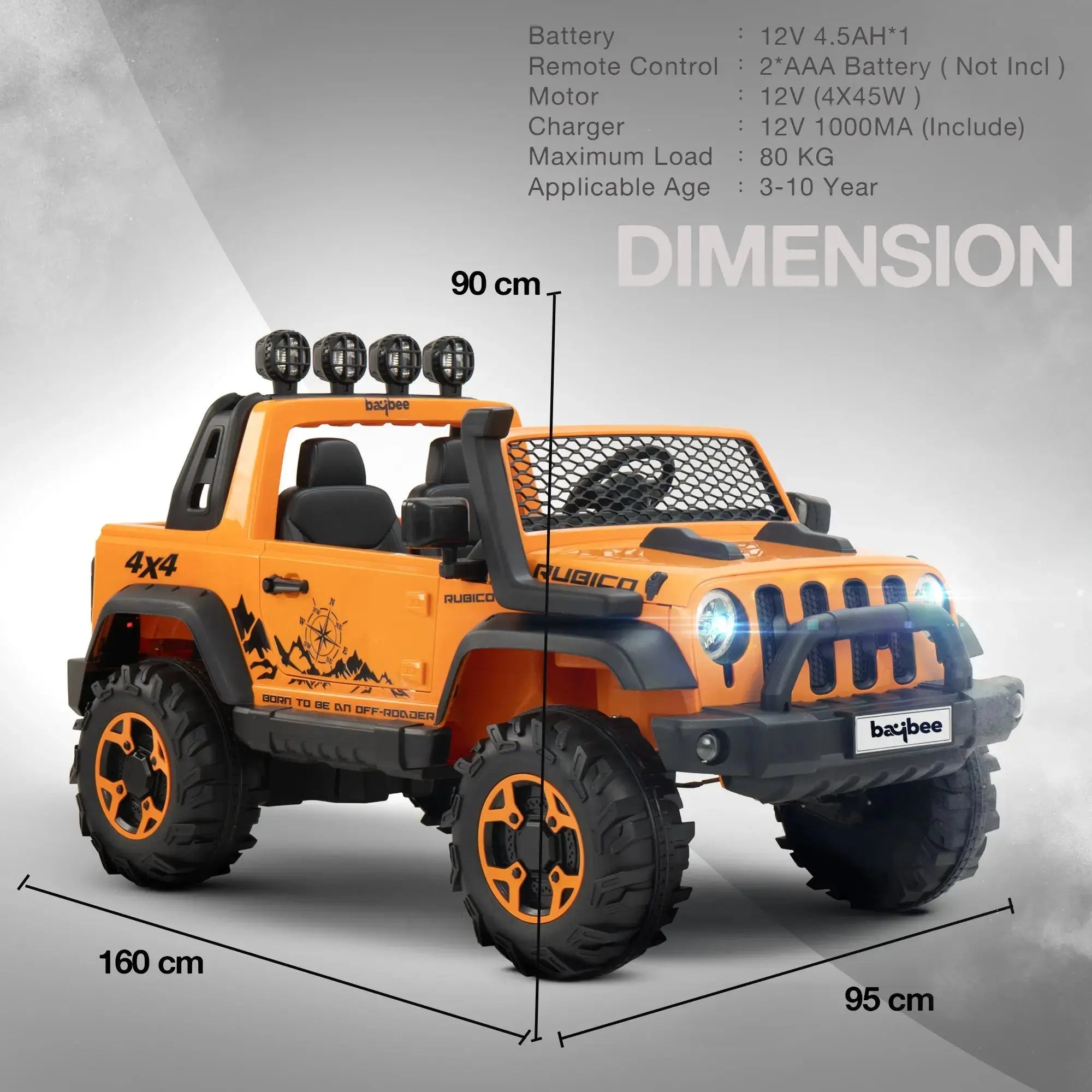 Baybee Atom Rechargeable Battery Operated Jeep for Kids - Image 31