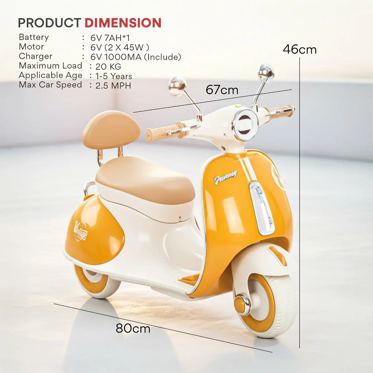 Baybee Vintage Battery Operated Bike for Kids - Image 31