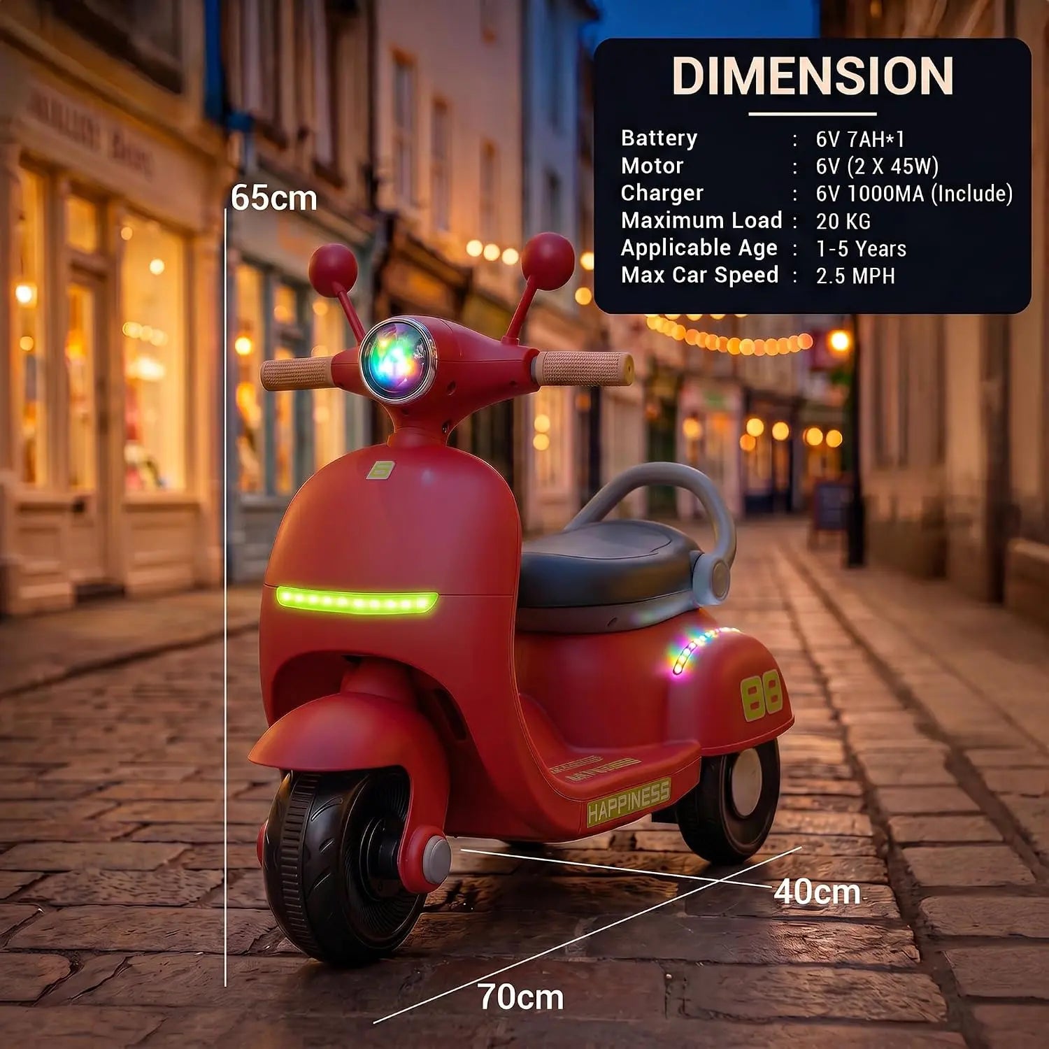 Baybee Elixo Baby Electric Scooter for Kids - Image 31