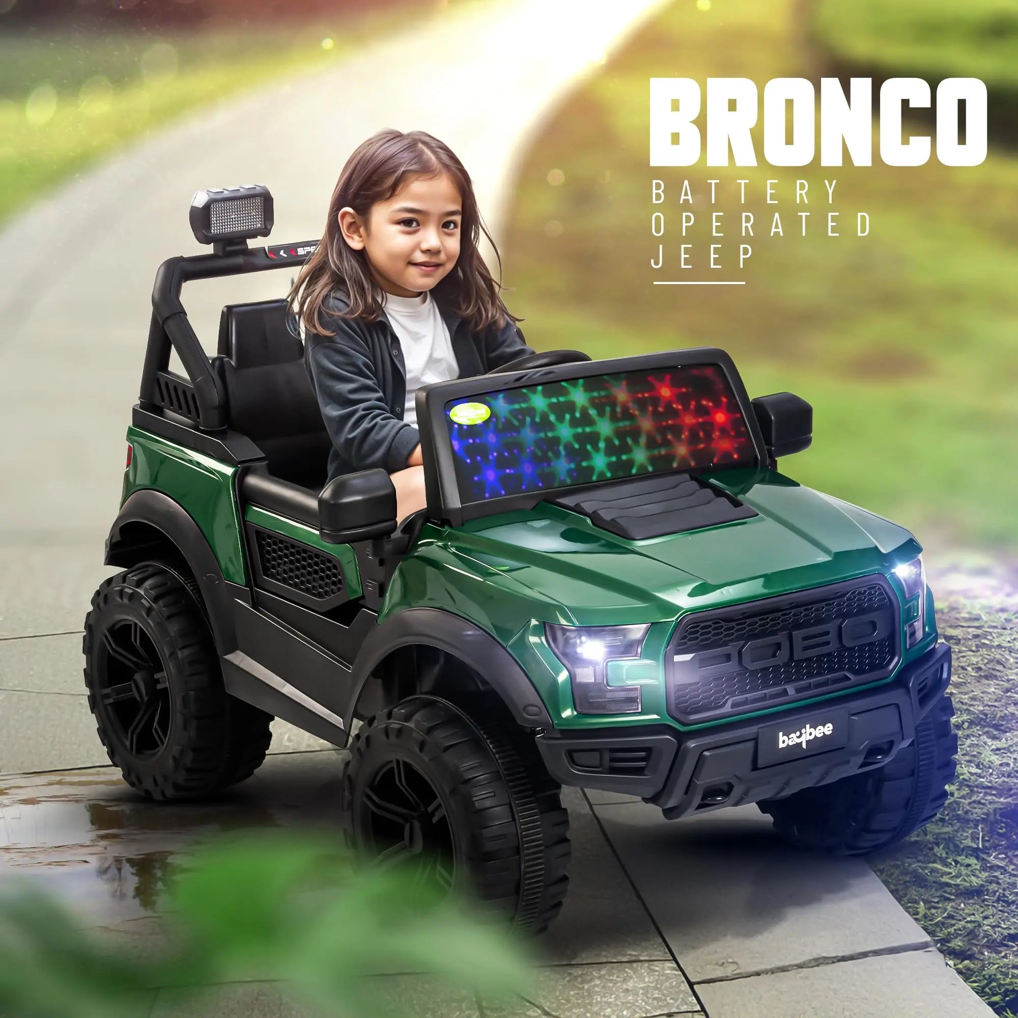 Baybee Bronco Battery Operated Jeep for Kids RGB Windshield Light & Music - Image 32