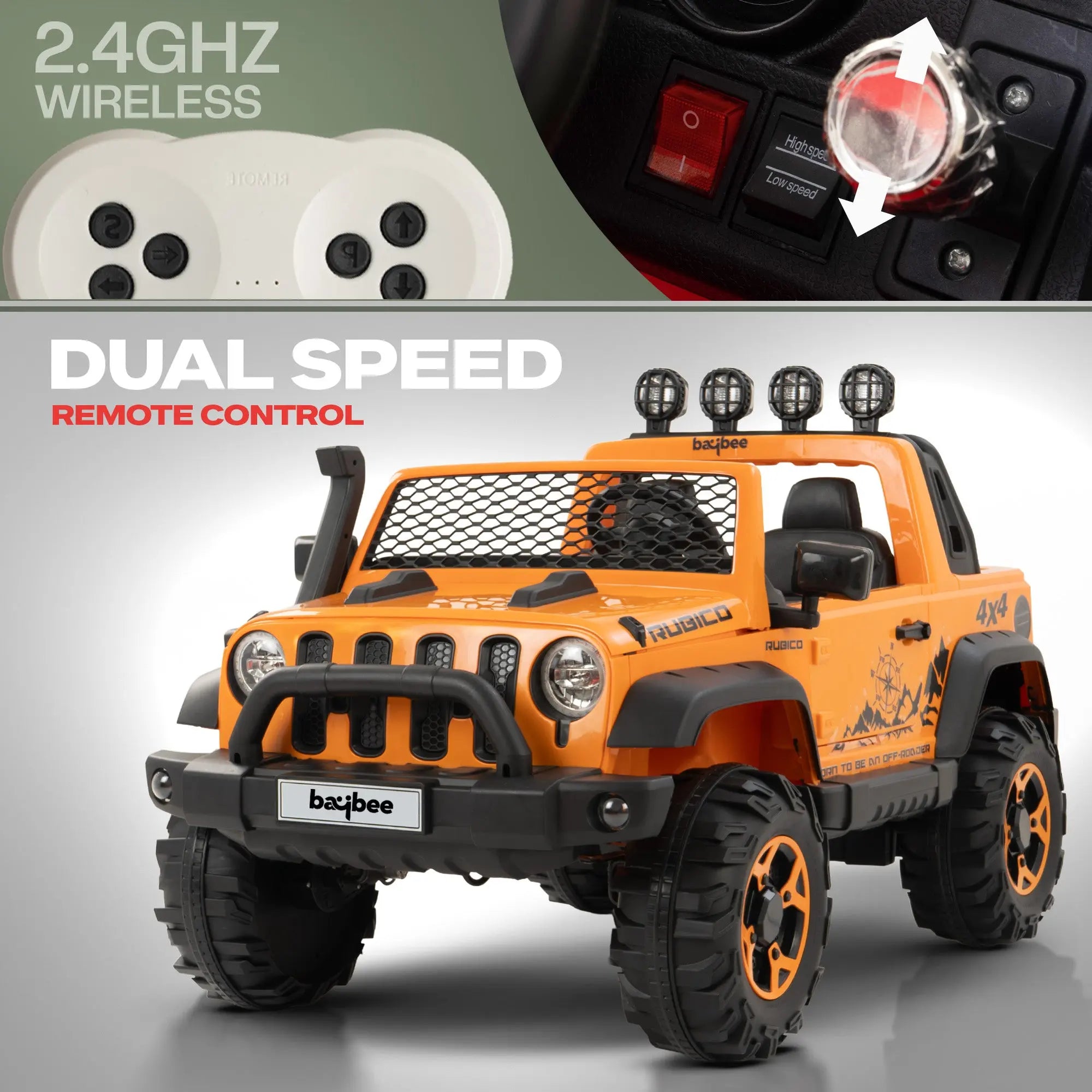 Baybee Atom Rechargeable Battery Operated Jeep for Kids - Image 33
