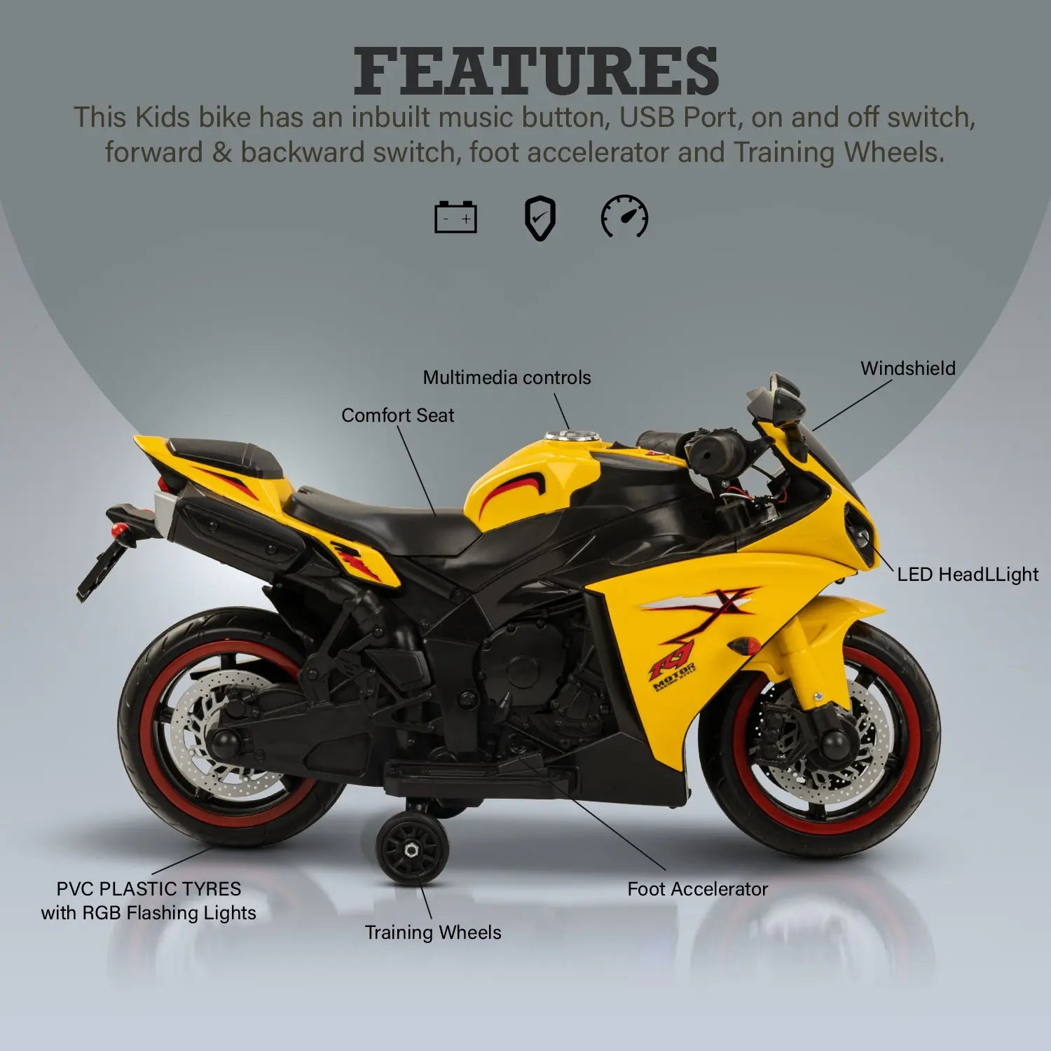 Baybee R7 Rechargeable Battery Operated Bike for Kids - Image 35