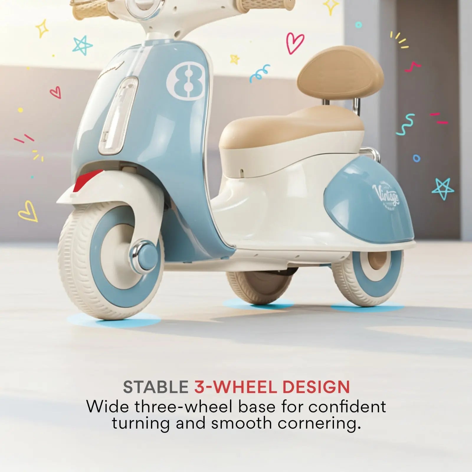 Baybee Vintage Battery Operated Bike for Kids - Image 37