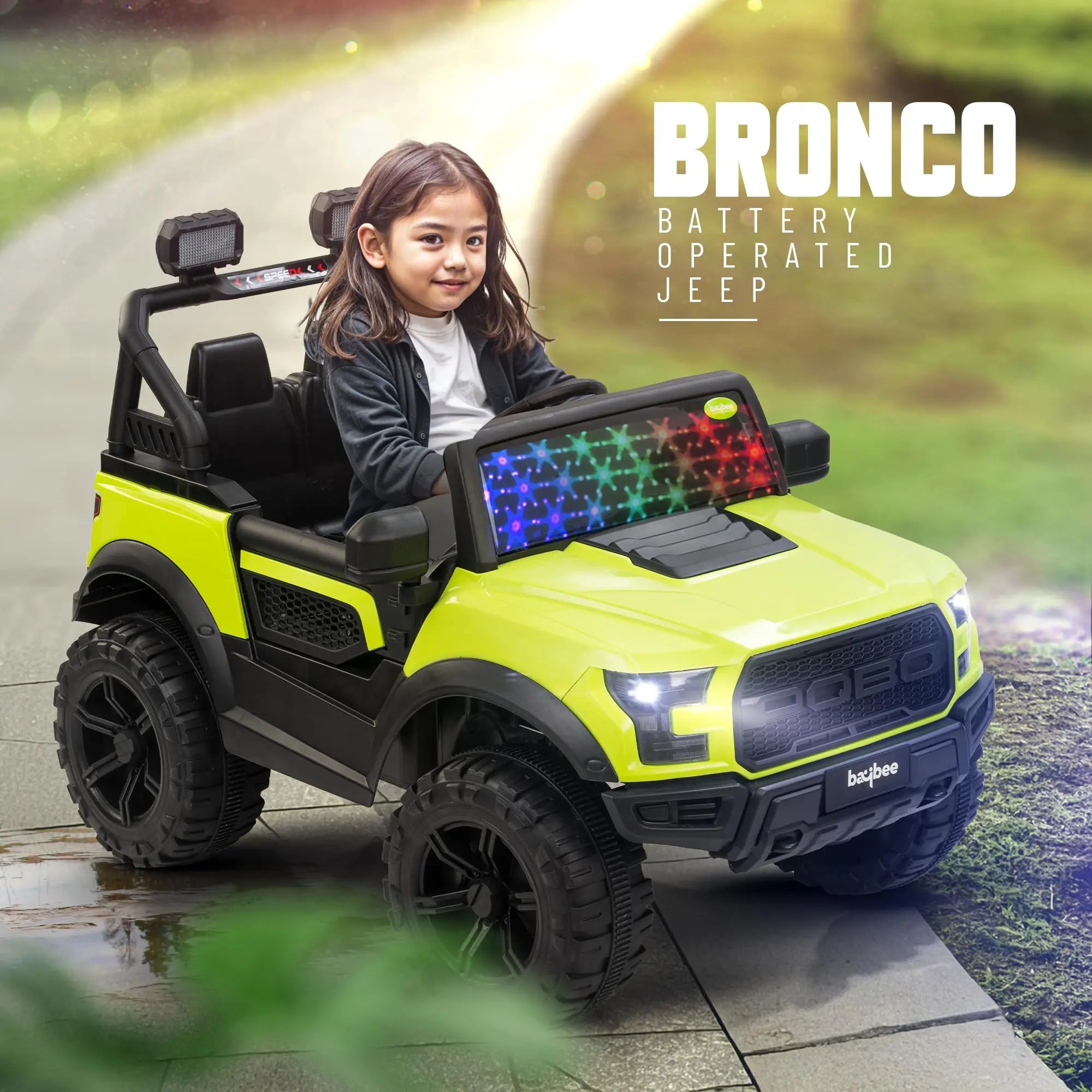 Baybee Bronco Battery Operated Jeep for Kids RGB Windshield Light & Music - Image 40
