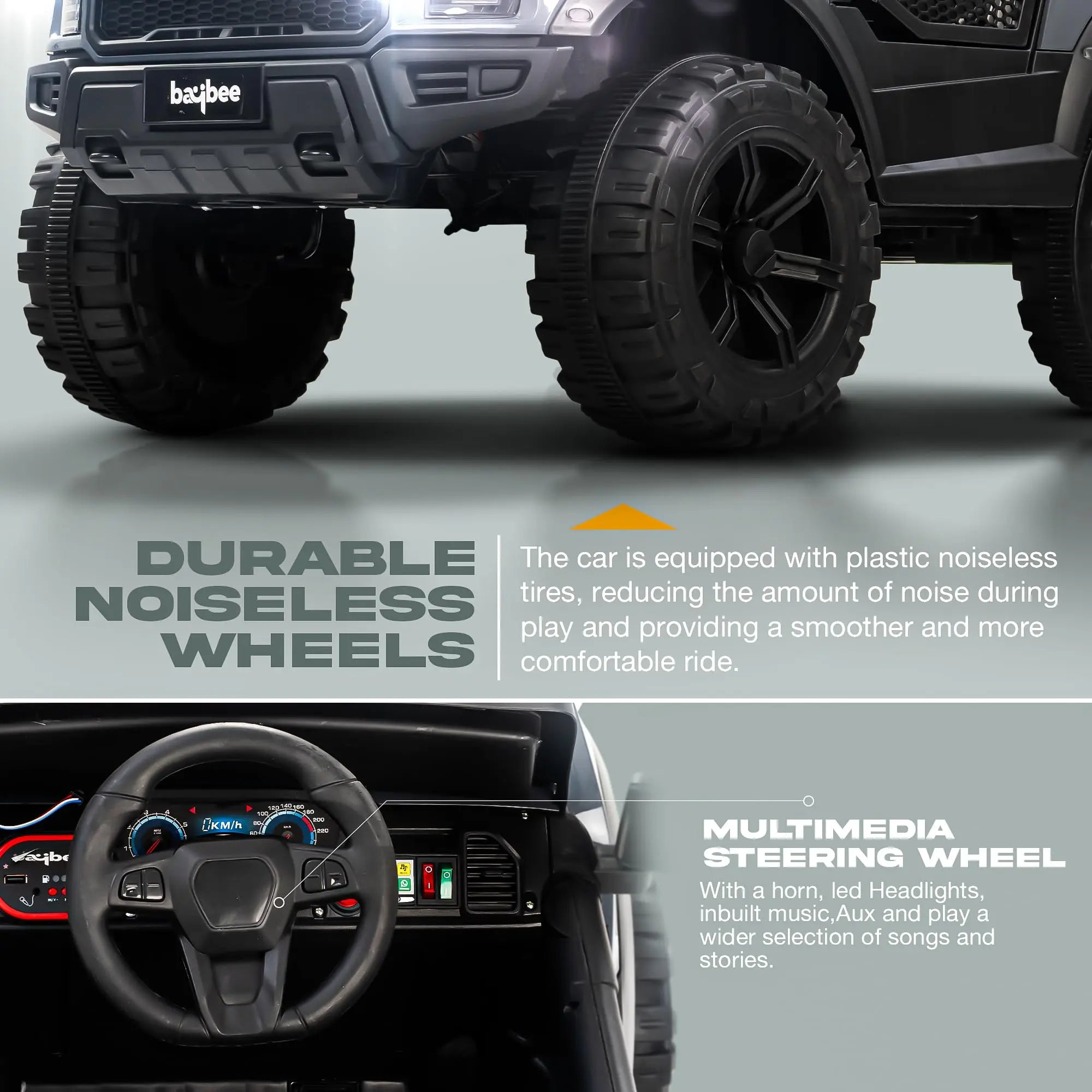 Baybee Bronco Battery Operated Jeep for Kids RGB Windshield Light & Music - Image 54