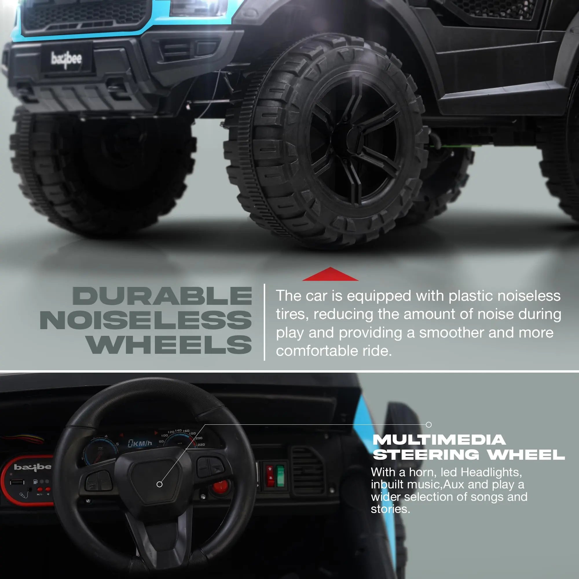 Baybee Bronco Battery Operated Jeep for Kids RGB Windshield Light & Music - Image 62