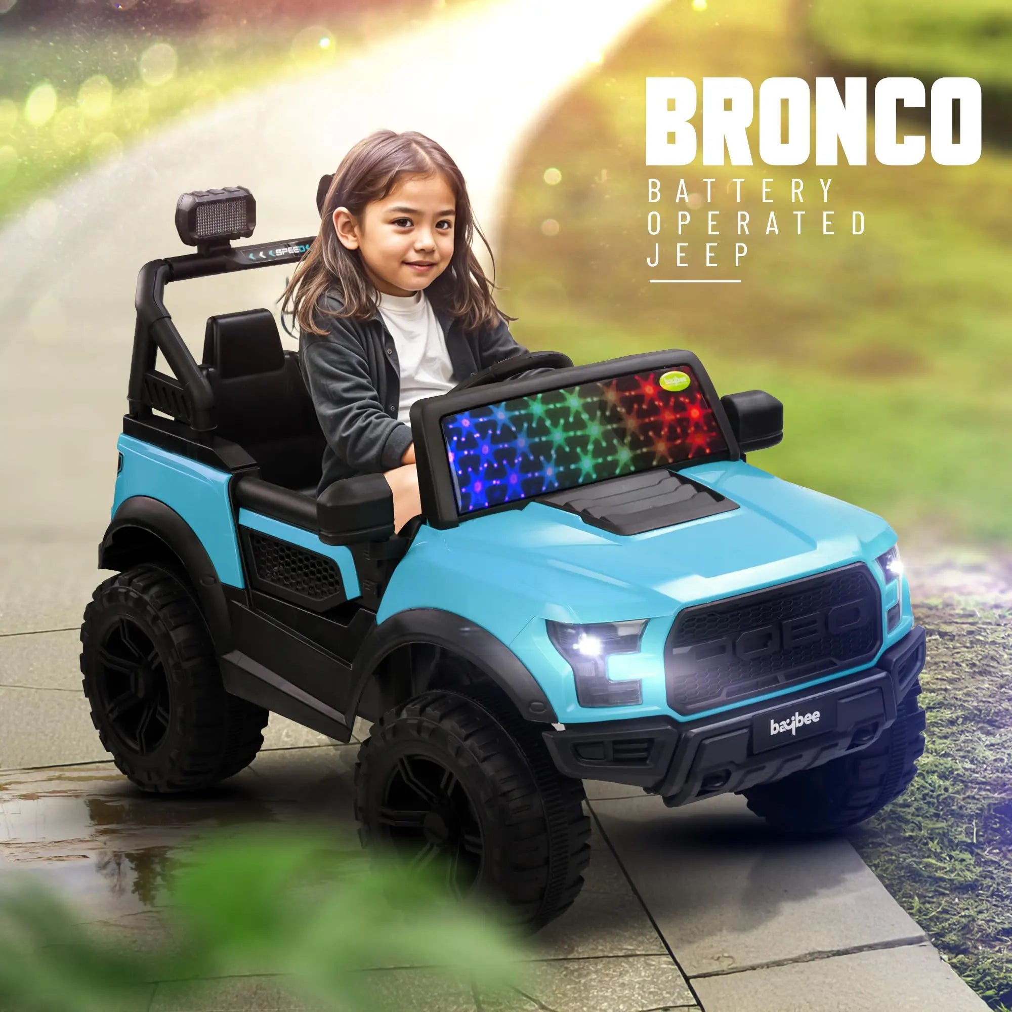 Baybee Bronco Battery Operated Jeep for Kids RGB Windshield Light & Music - Image 64