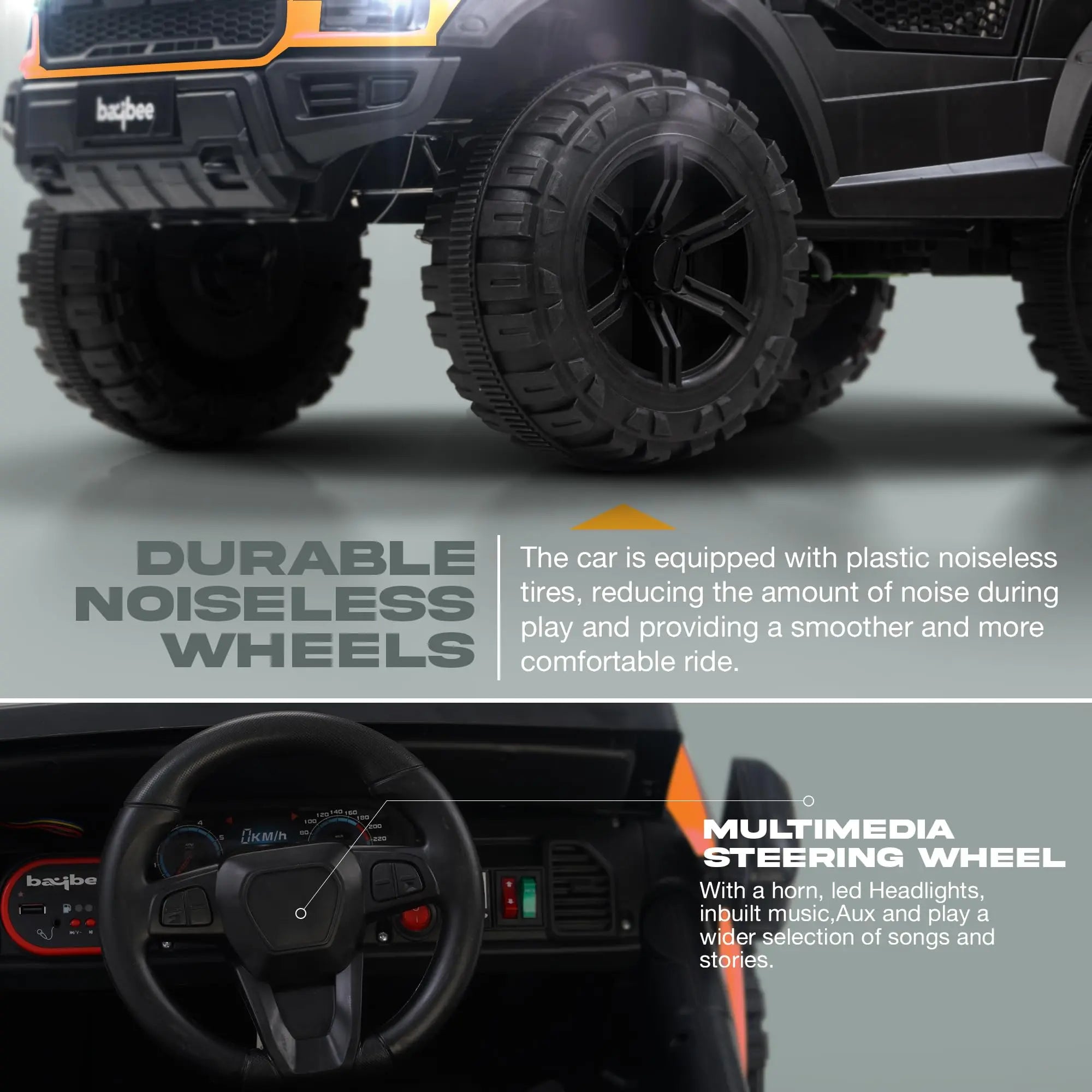 Baybee Bronco Battery Operated Jeep for Kids RGB Windshield Light & Music - Image 69