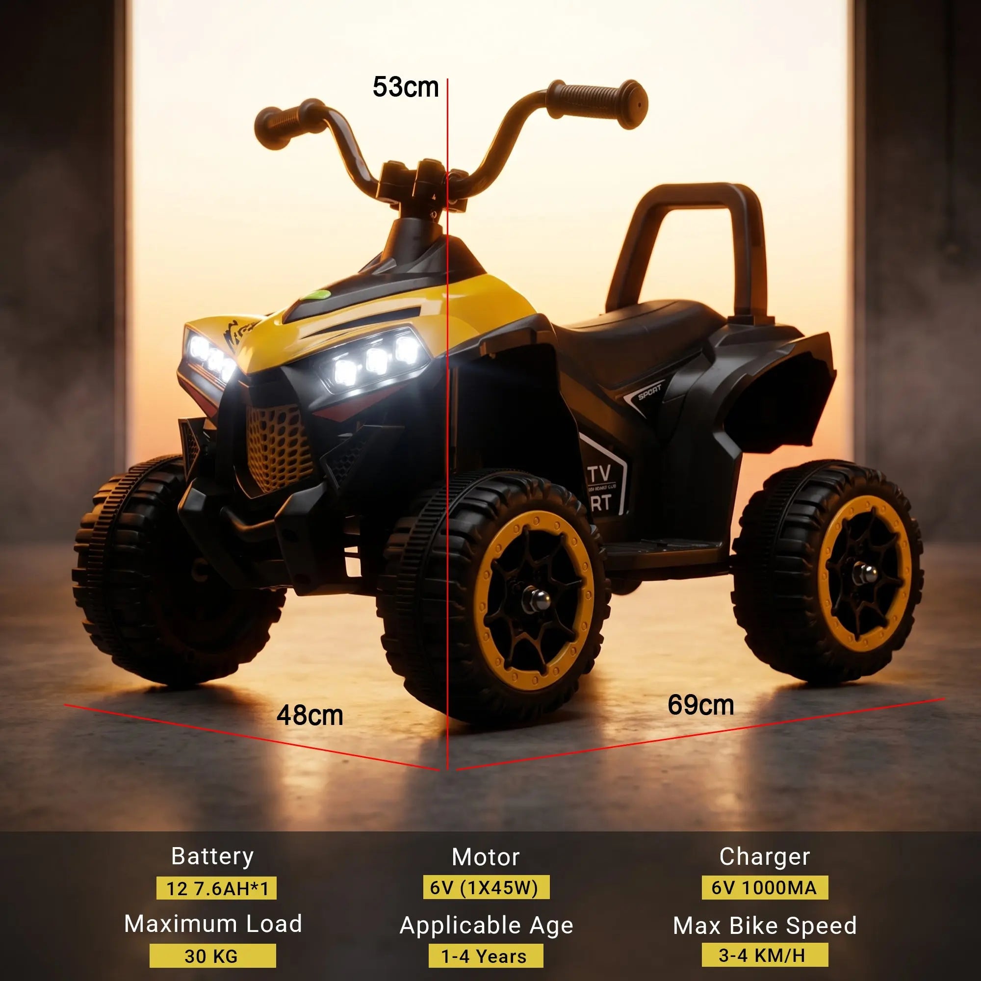 Baybee Monster ATV Rechargeable Battery Operated Electric Kids Bike - Image 73